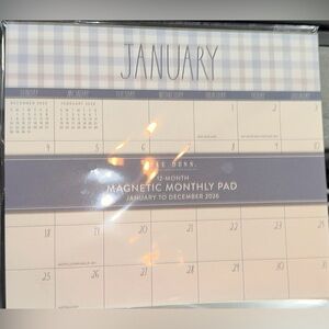 Sale NWT Rae Dunn 2026 Magnetic 12 Month Calendar Pad Jan-Dec 2026 Thick Paper